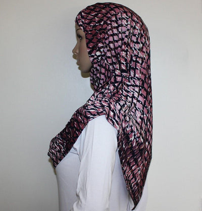 Firdevs Amirah hijab Firdevs Practical Scarf & Bonnet 020 Pink Lattice - Modefa 