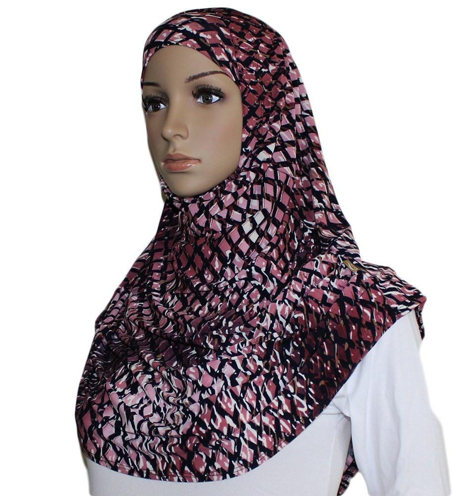 Firdevs Amirah hijab Firdevs Practical Scarf & Bonnet 020 Pink Lattice - Modefa 