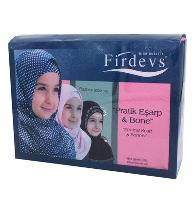 Firdevs Amirah hijab Firdevs Girl's Practical Hijab Scarf & Bonnet Pink - Modefa 