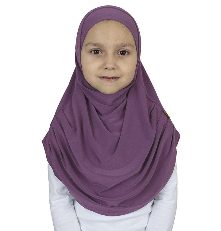 Girl's Practical Hijab Scarf Bonnet Purple