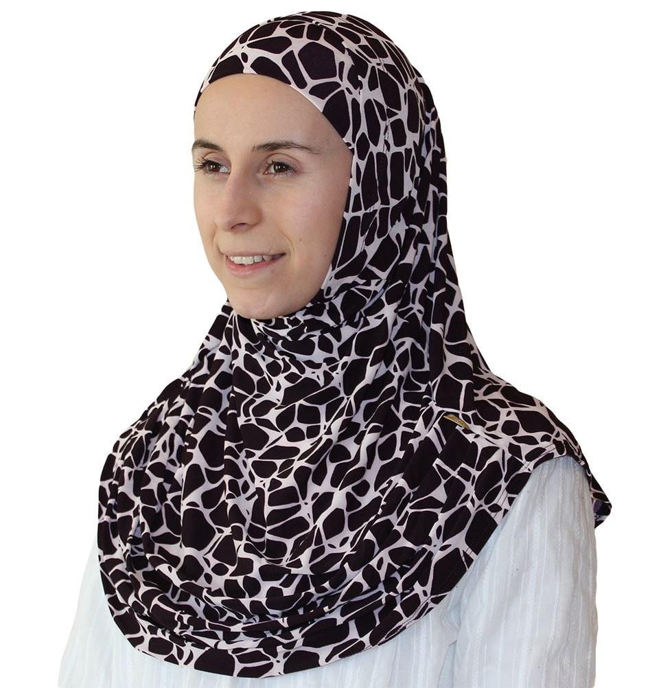 Firdevs Amirah hijab Firdevs Practical Scarf & Bonnet Giraffe Dark Purple - Modefa 