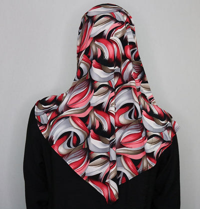 Firdevs Practical Amira Hijab Modern Curves - Red/Grey