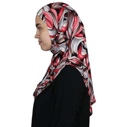 Firdevs Practical Amira Hijab Modern Curves - Red/Grey