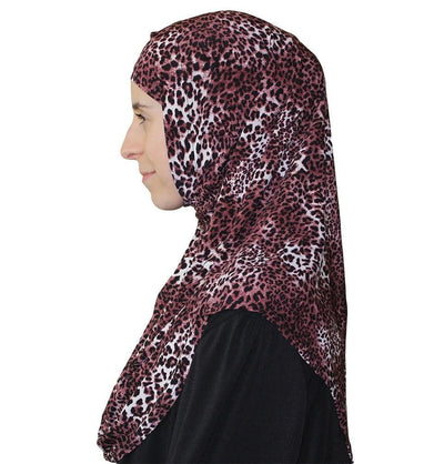 Firdevs Amirah hijab Firdevs Practical Hijab Scarf & Bonnet Leopard Red - Modefa 