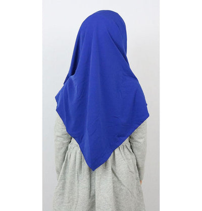 Girl's Practical Hijab Scarf & Bonnet Royal Blue