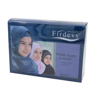 Firdevs Girl's Practical Hijab Scarf & Bonnet Royal Blue