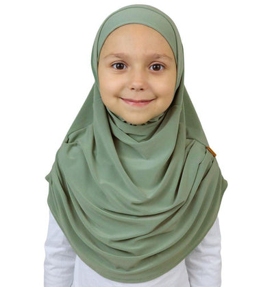 Firdevs Amirah hijab Sage Green Firdevs Girl's Practical Hijab Scarf & Bonnet Sage Green