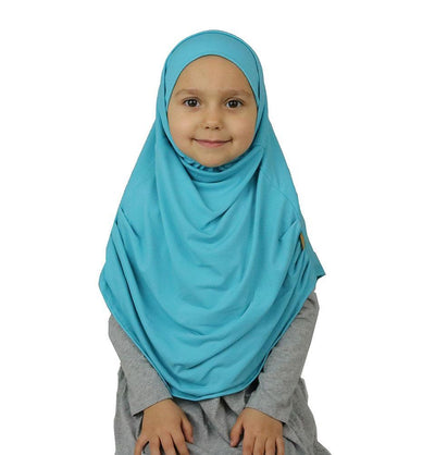 Firdevs Girl's Practical Hijab Scarf & Bonnet Turquoise