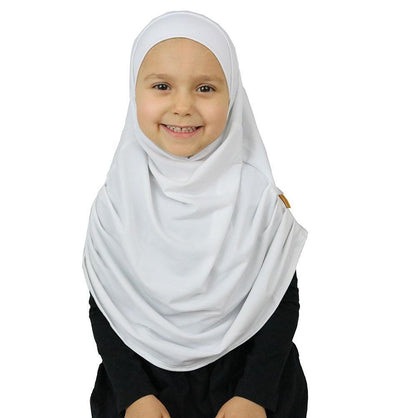 Firdevs Amirah hijab White Firdevs Girl's Practical Hijab Scarf & Bonnet White