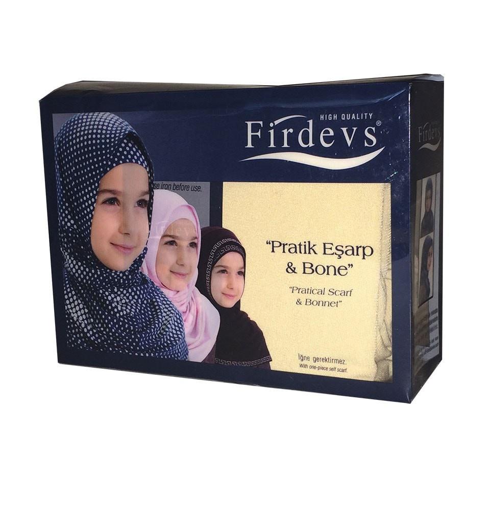 Firdevs Amirah hijab Firdevs Girl's Practical Hijab Scarf & Bonnet Pale Yellow - Modefa 