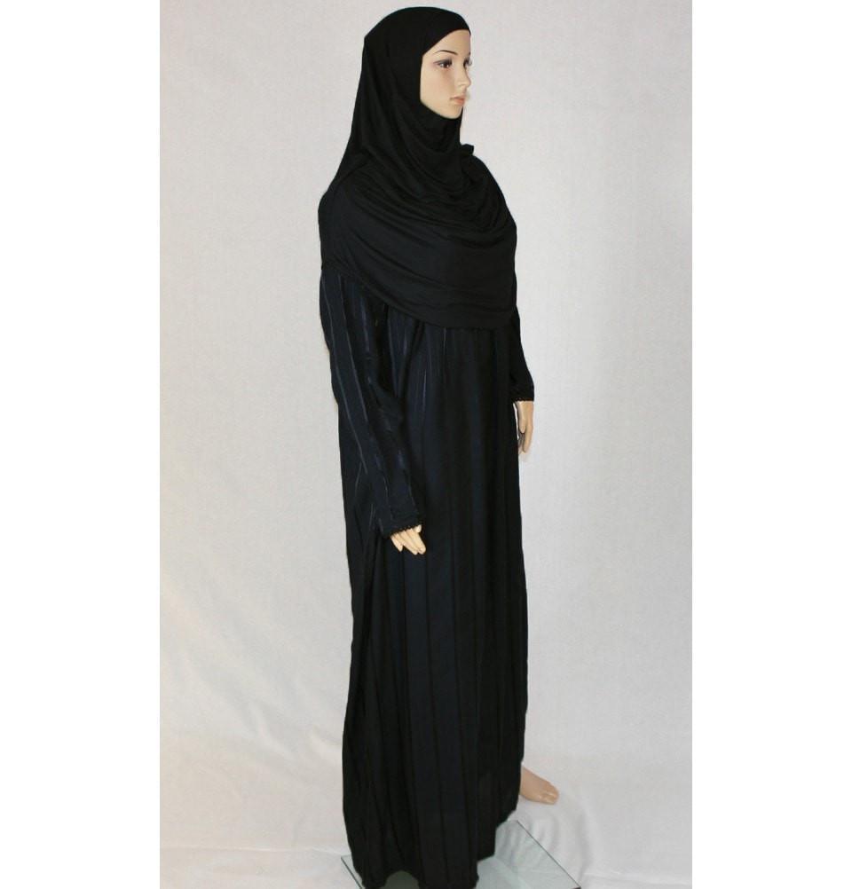 Firdevs Dress Amade Women's One-Piece Prayer Dress Black Abaya Gift Set