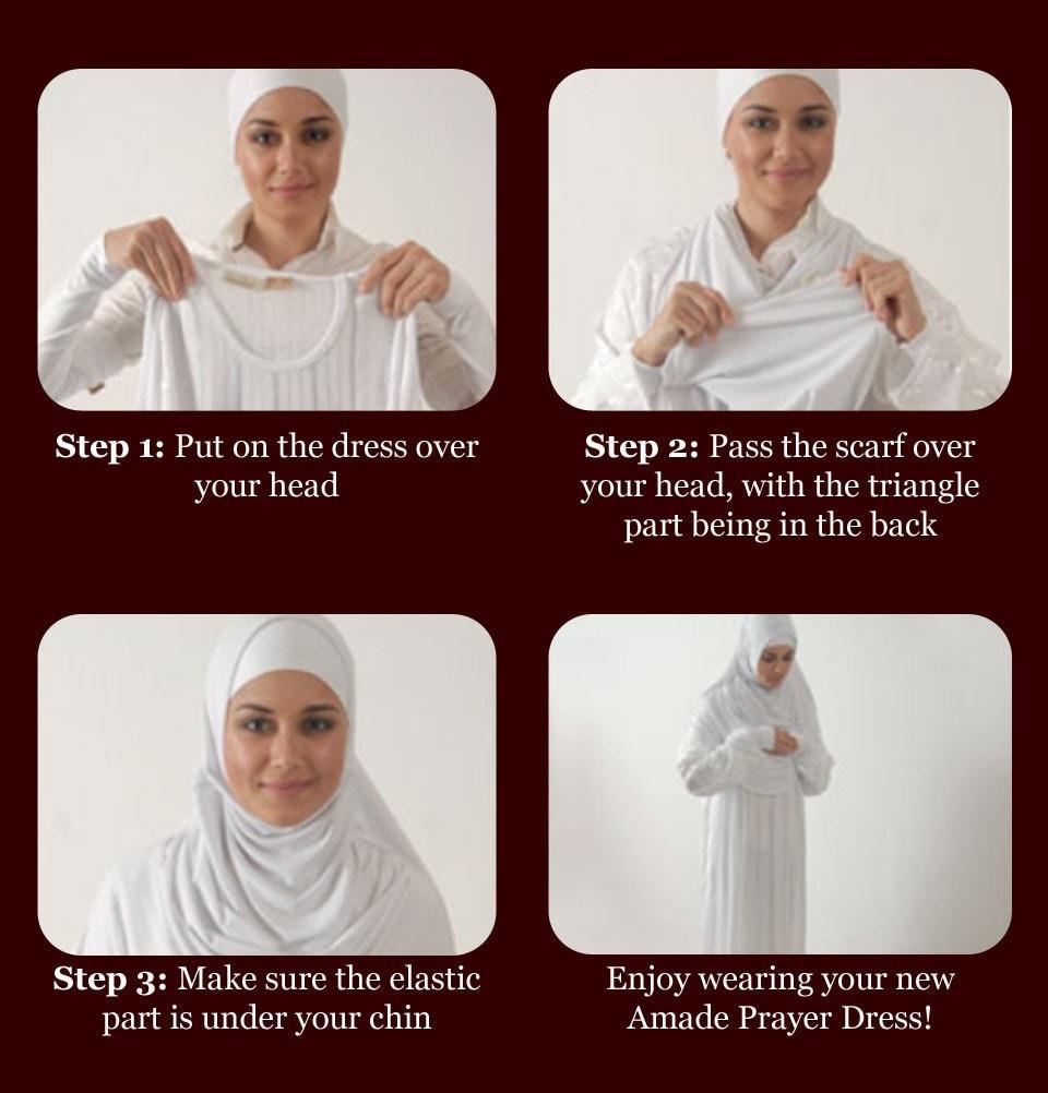 Firdevs Dress Amade Women's One-Piece Prayer Dress Brown Abaya Gift Set - Modefa 