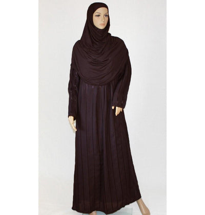 Firdevs Dress Amade Women's One-Piece Prayer Dress Brown Abaya Gift Set - Modefa 