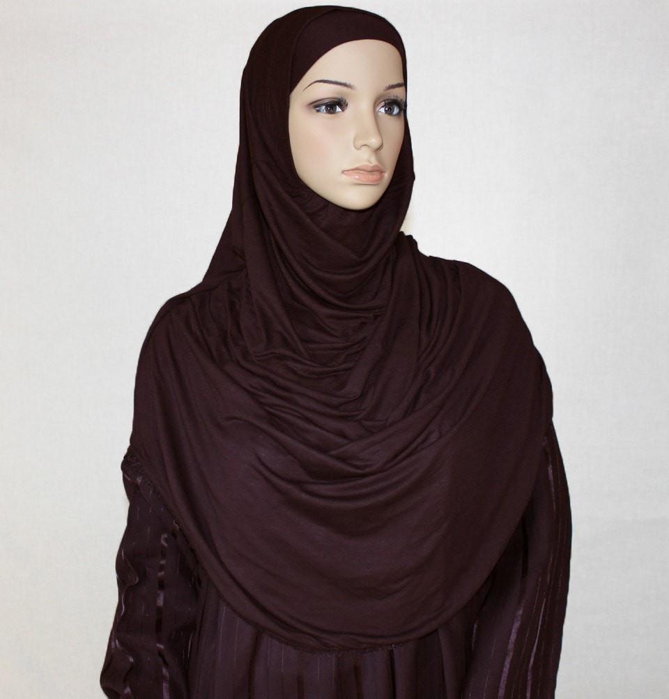Firdevs Dress Amade Women's One-Piece Prayer Dress Brown Abaya Gift Set - Modefa 