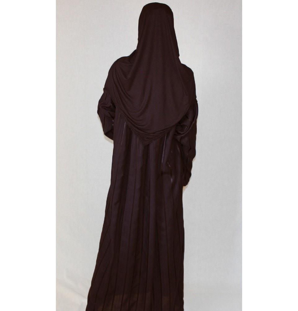 Firdevs Dress Amade Women's One-Piece Prayer Dress Brown Abaya Gift Set - Modefa 