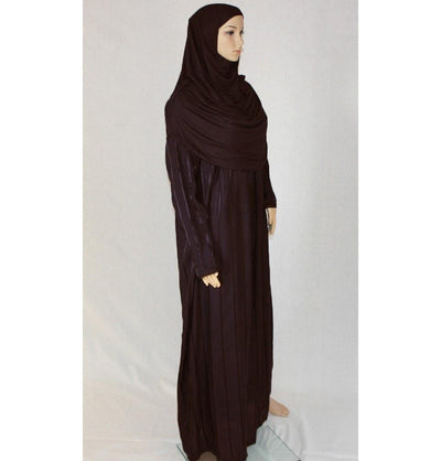 Firdevs Dress Amade Women's One-Piece Prayer Dress Brown Abaya Gift Set - Modefa 