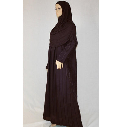 Firdevs Dress Amade Women's One-Piece Prayer Dress Brown Abaya Gift Set - Modefa 