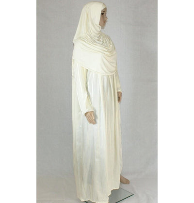 Firdevs Dress Amade Women's One-Piece Prayer Dress Creme Abaya Gift Set - Modefa 