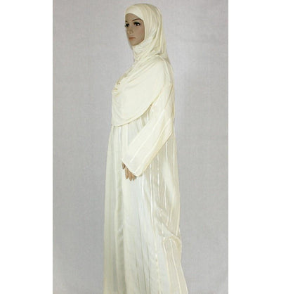 Firdevs Dress Amade Women's One-Piece Prayer Dress Creme Abaya Gift Set - Modefa 