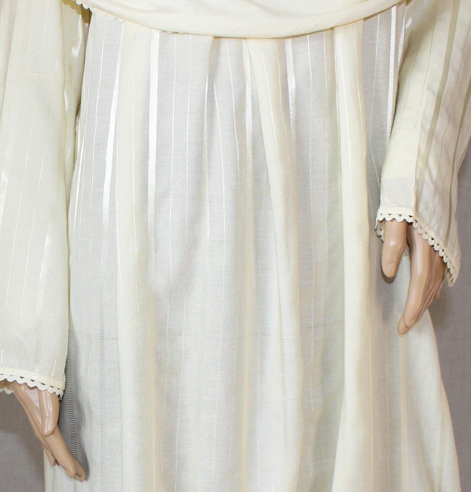 Firdevs Dress Amade Women's One-Piece Prayer Dress Creme Abaya Gift Set - Modefa 