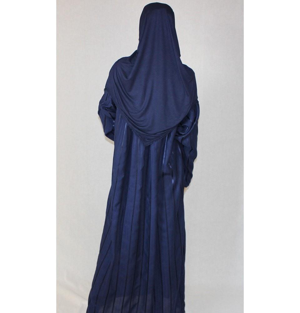 Firdevs Dress Amade Women's One-Piece Prayer Dress Navy Blue Abaya Gift Set - Modefa 