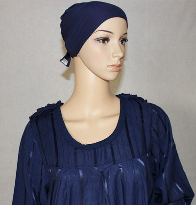 Firdevs Dress Amade Women's One-Piece Prayer Dress Navy Blue Abaya Gift Set - Modefa 