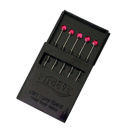 Firdevs Hijab Pins Magenta Firdevs Rhinestone Jewel Luxury Hijab Pins Set of 5 - Magenta Pink