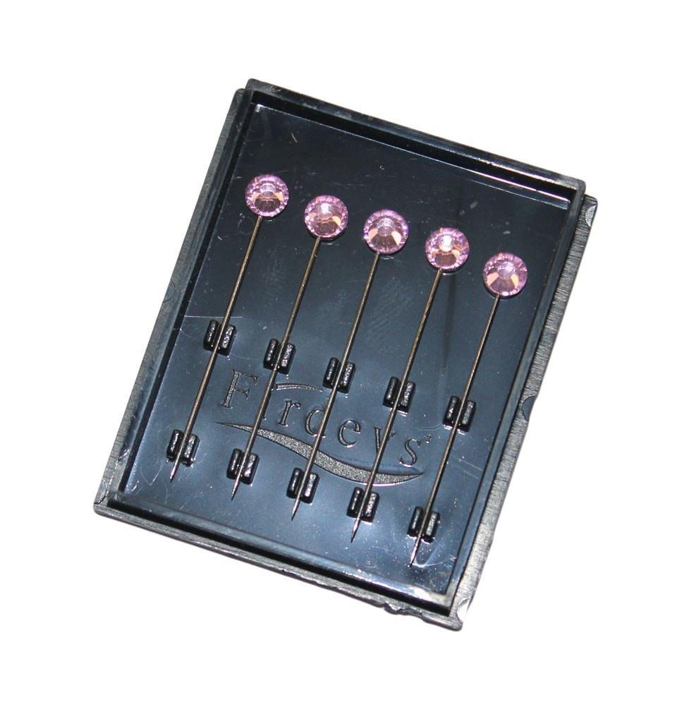 Firdevs Hijab Pins Pink Firdevs Rhinestone Jewel Luxury Hijab Pins Set of 5 - Light Pink