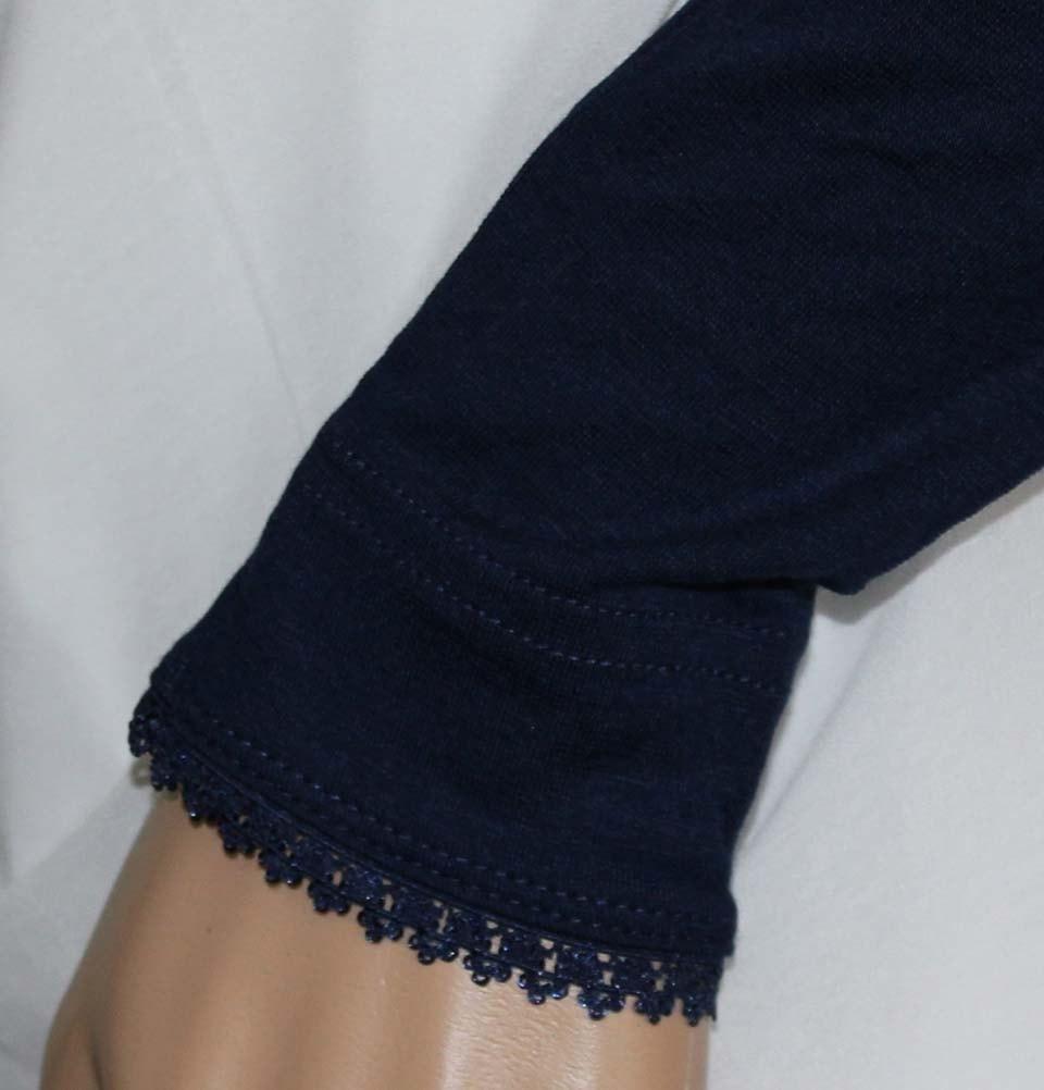 Firdevs Sleeves Firdevs Long Jersey Lace Arm Sleeves Navy Blue - Modefa 