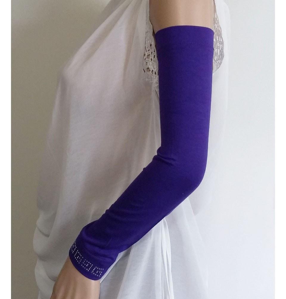 Firdevs Sleeves Firdevs Long Jersey Arm Sleeves Jeweled Purple - Modefa 