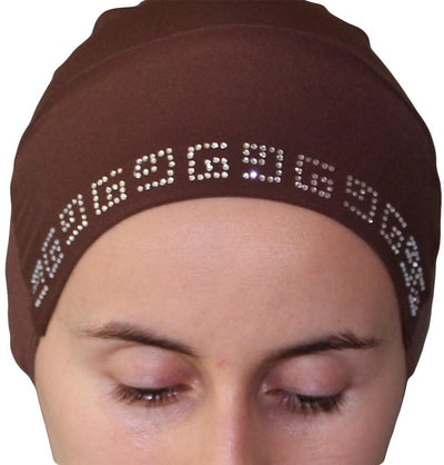 Firdevs Underscarf Firdevs Luxury Rhinestone Hijab Bonnet Underscarf Brown - Modefa 