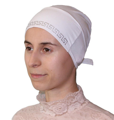 Firdevs Underscarf Firdevs Luxury Rhinestone Hijab Bonnet Underscarf White - Modefa 