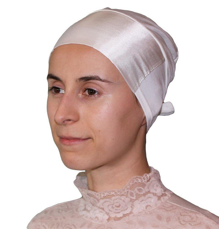 Firdevs Satin Hijab Bonnet Underscarf White