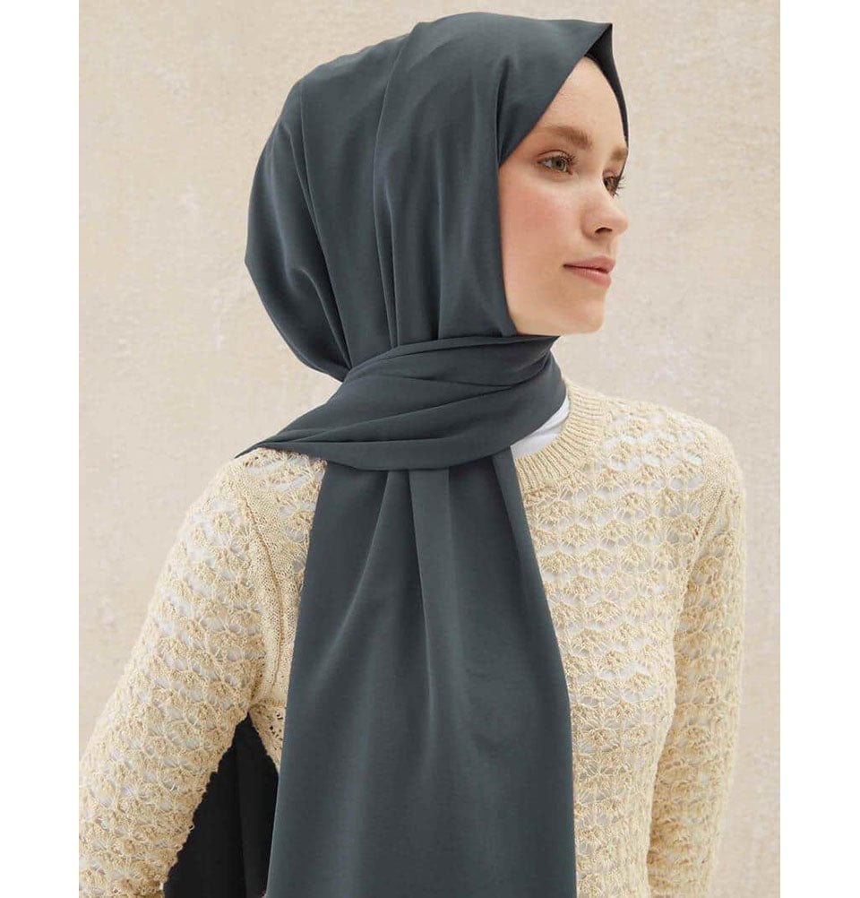 Fresh Scarf Shawl Charcoal Grey Medine Ipek Chiffon Hijab Shawl - Charcoal Grey