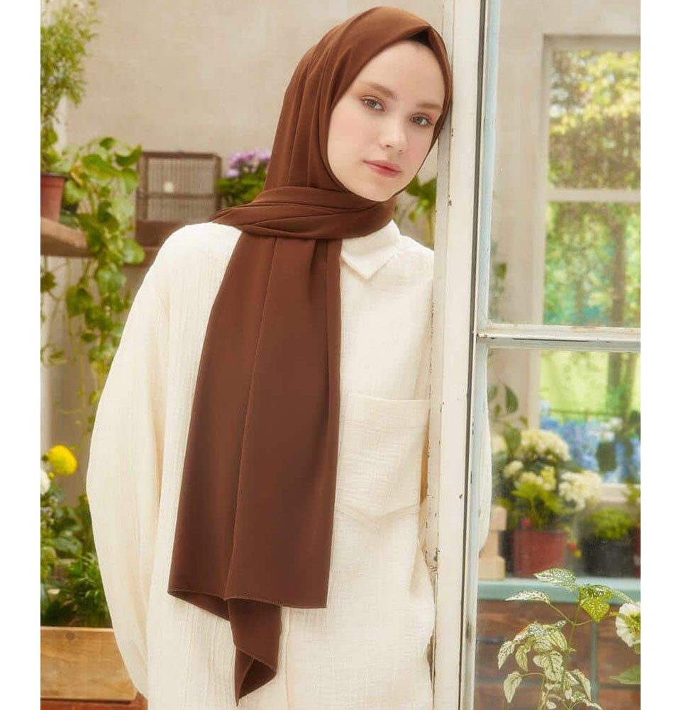 Fresh Scarf Shawl Chocolate Brown Medine Ipek Chiffon Hijab Shawl - Chocolate Brown