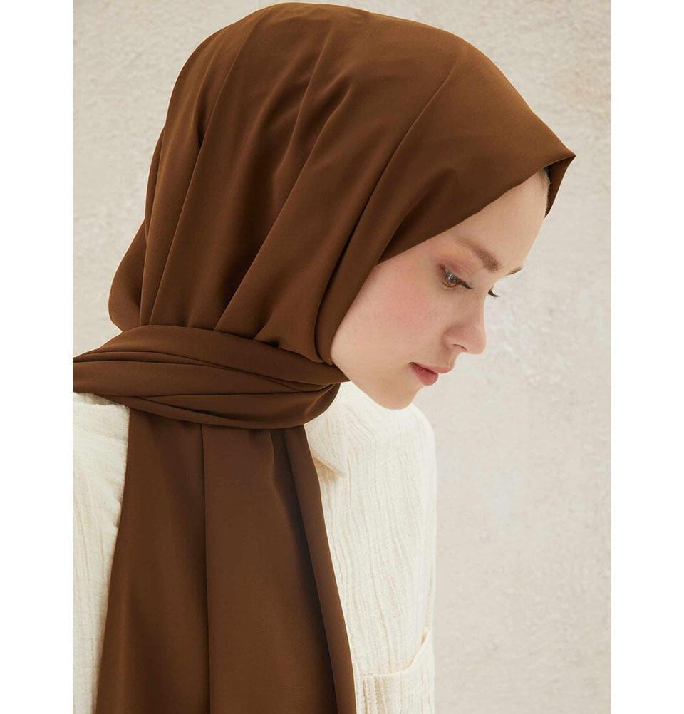 Fresh Scarf Shawl Chocolate Brown Medine Ipek Chiffon Hijab Shawl - Chocolate Brown