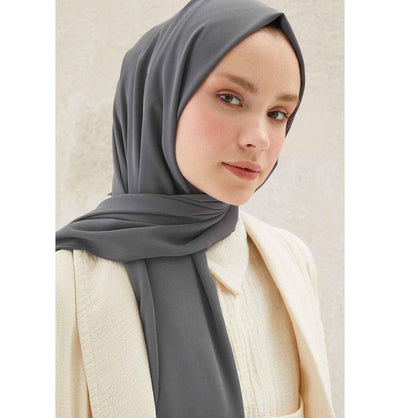 Fresh Scarf Shawl Dark Grey Medine Ipek Chiffon Hijab Shawl - Dark Grey