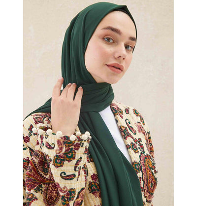 Fresh Scarf Shawl Emerald Green Medine Ipek Chiffon Hijab Shawl - Emerald Green