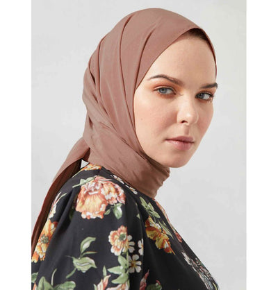 Fresh Scarf Shawl Hazelnut Brown Punto Silky Hijab Shawl - Hazelnut Brown