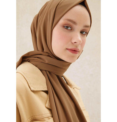 Fresh Scarf Shawl Latte Medine Ipek Chiffon Hijab Shawl - Latte