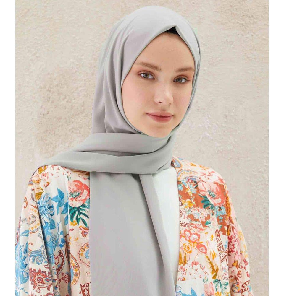 Fresh Scarf Shawl Light Grey Medine Ipek Chiffon Hijab Shawl - Light Grey