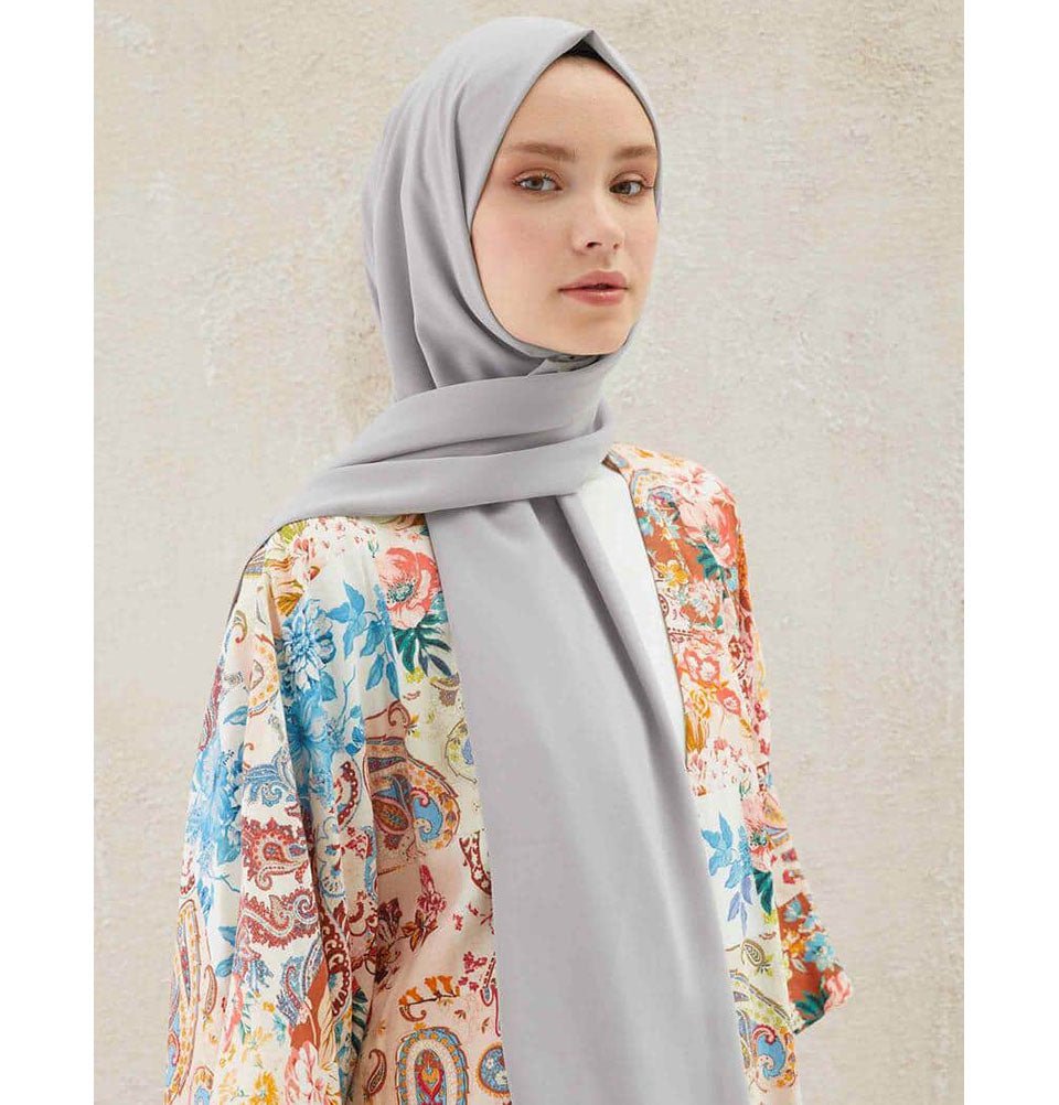 Fresh Scarf Shawl Light Grey Medine Ipek Chiffon Hijab Shawl - Light Grey