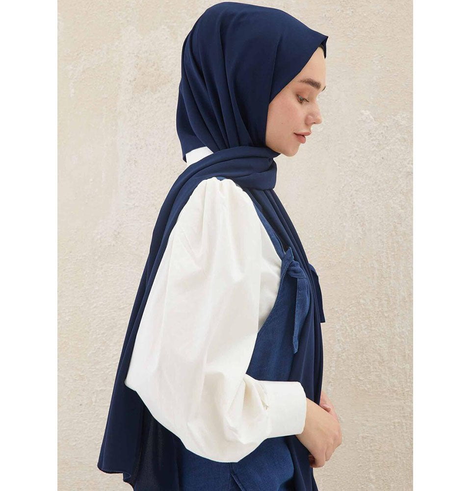 Fresh Scarf Shawl Navy Blue Medine Ipek Chiffon Hijab Shawl - Navy Blue