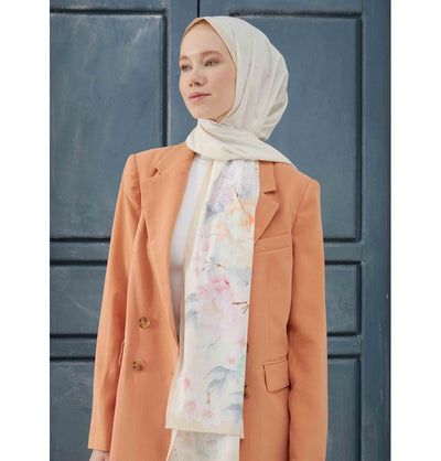 Fresh Scarf Shawl Peach Medine Ipek RoseBouquet Hijab Shawl - Peach