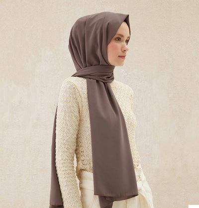 Fresh Scarf Shawl Powdered Coffee Medine Ipek Chiffon Hijab Shawl - Powdered Coffee