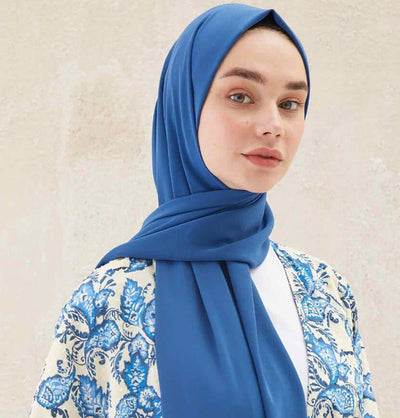 Fresh Scarf Shawl Sapphire Blue Medine Ipek Chiffon Hijab Shawl - Sapphire Blue