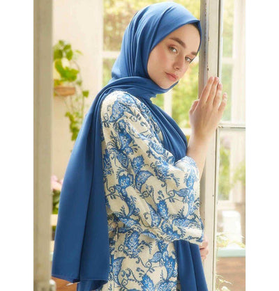 Fresh Scarf Shawl Sapphire Blue Medine Ipek Chiffon Hijab Shawl - Sapphire Blue