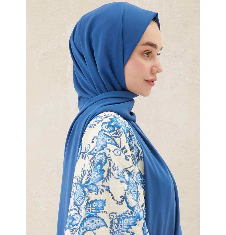 Fresh Scarf Shawl Sapphire Blue Medine Ipek Chiffon Hijab Shawl - Sapphire Blue