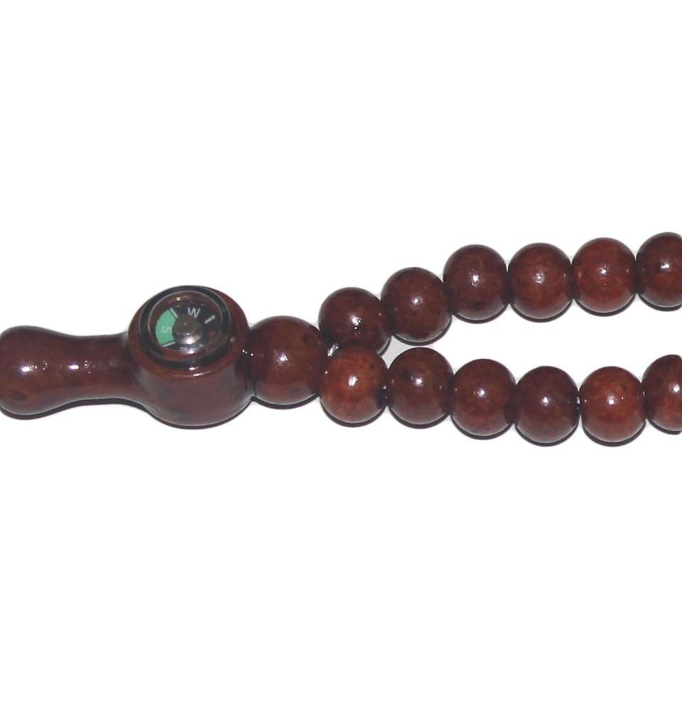 Gunduz Beads Brown Perfumed Tesbih Acrylic Prayer Beads with Compass - Modefa 