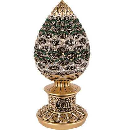 Gunes Islamic Decor Islamic Table Decor Golden Egg - 99 Names of Allah 1670 - Modefa 